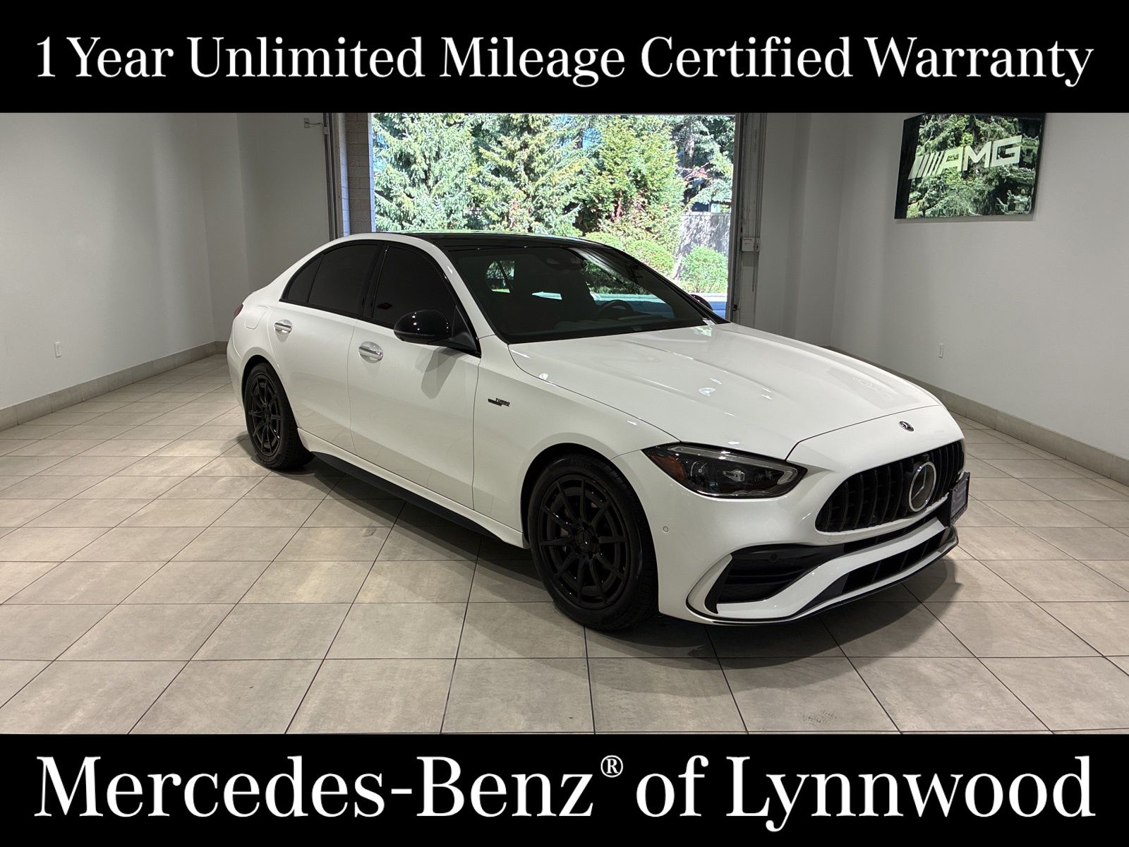 Polar White 2023 Mercedes-Benz C-Class AMG C 43 4MATIC Convertible All-Wheel Drive 9-Speed Automatic