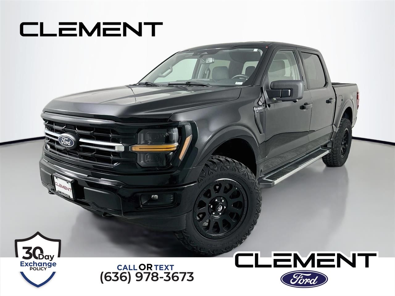 Black 2024 Ford F-150 XLT SuperCrew 4WD Pickup Truck Four-Wheel Drive Automatic