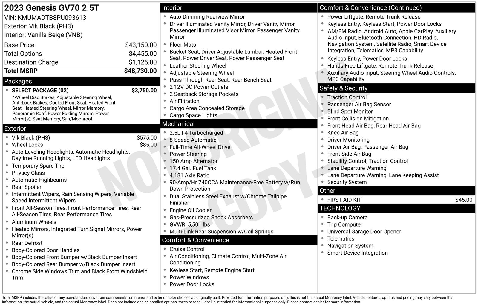 Used Car 2023 Genesis Gv70  2.5t For Sale Under $35,000 In Austin, Texas