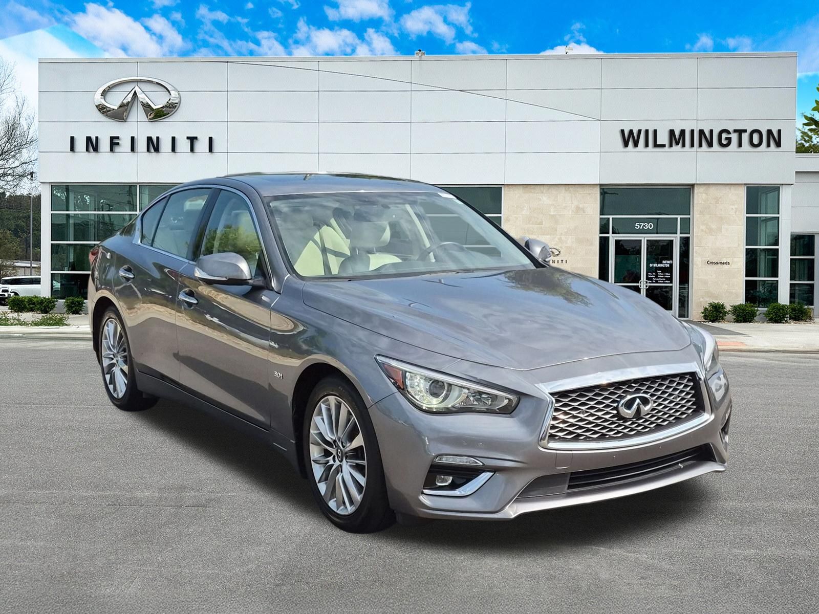 Gray (Graphite Shadow) 2019 INFINITI Q50 Sedan All-Wheel Drive 7-Speed Automatic Overdrive