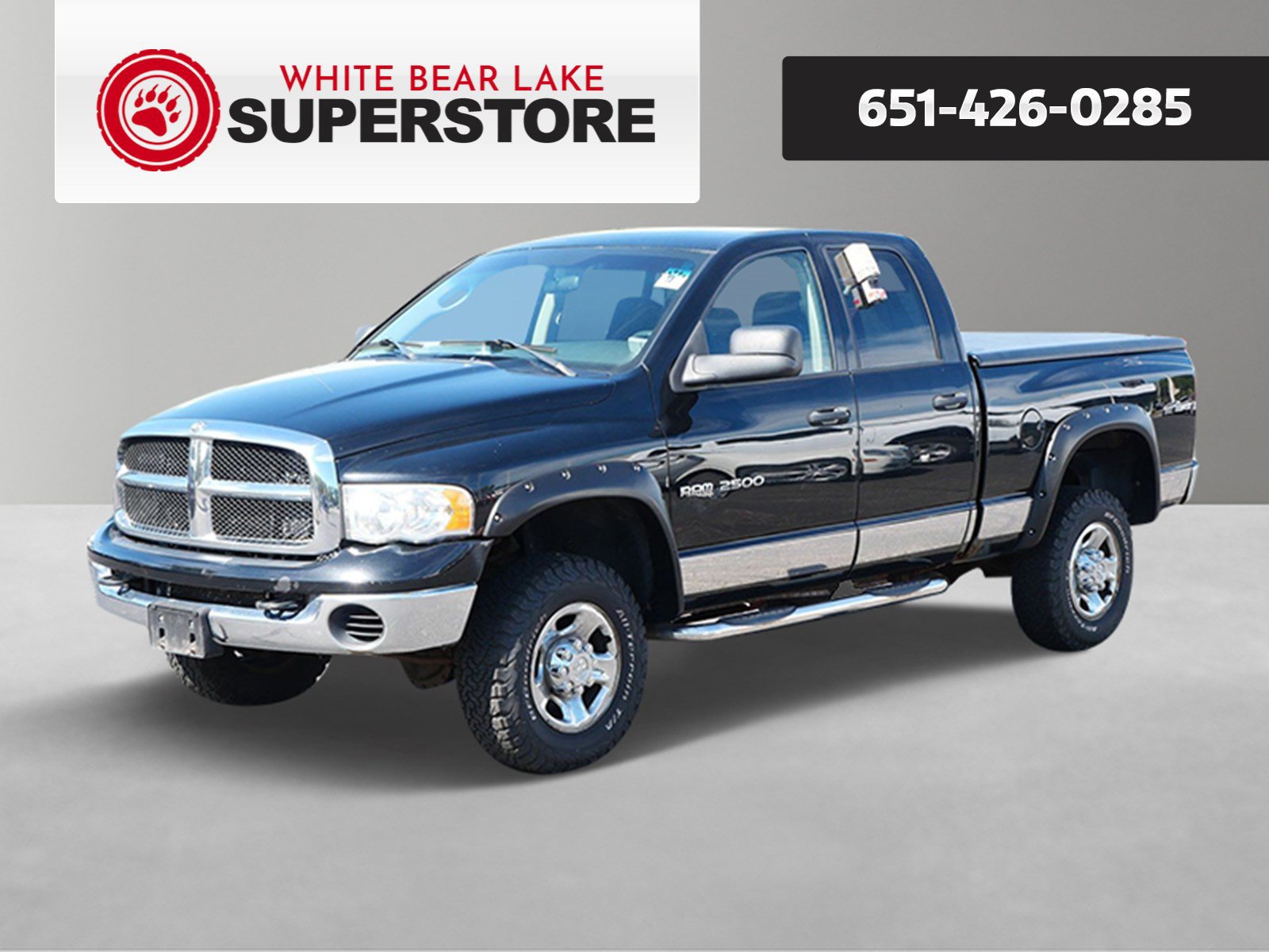 Black Clearcoat 2004 Dodge RAM 2500 Pickup Truck Four-Wheel Drive 4-Speed Automatic