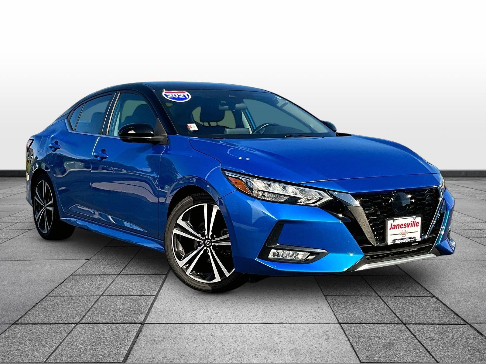Electric Blue/Super Black 2021 Nissan Sentra Sedan Front-Wheel Drive Continuously Variable Transmission