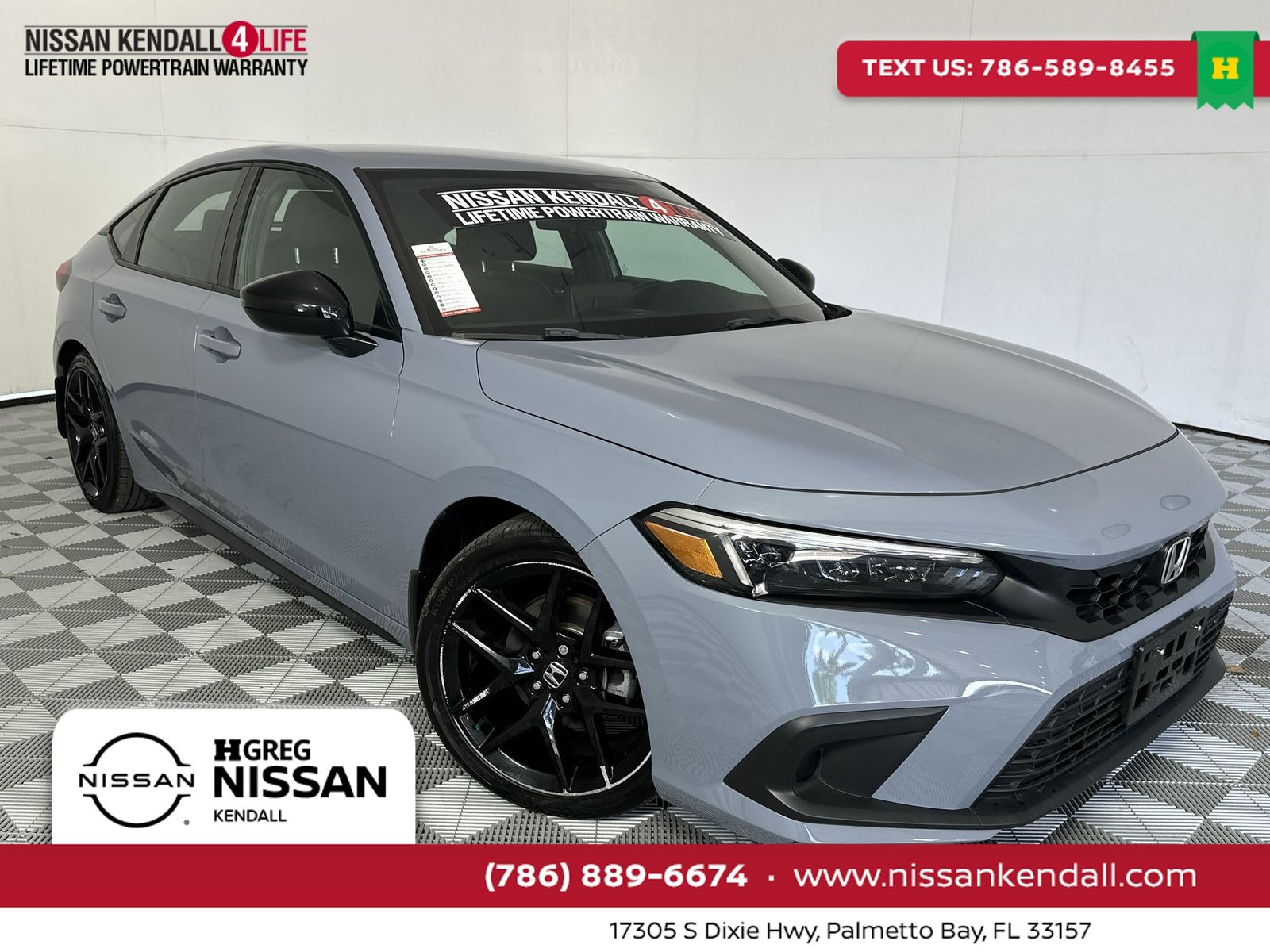 Morning Mist Metallic 2024 Honda Civic Hatchback Sport FWD Hatchback Front-Wheel Drive Continuously Variable Transmission
