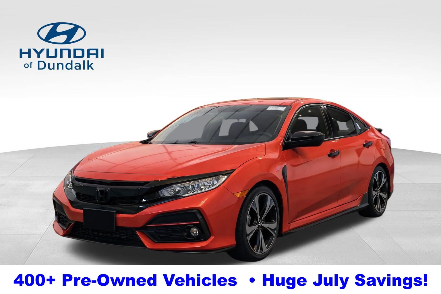 Red 2019 Honda Civic Sedan Front-Wheel Drive Continuously Variable Transmission