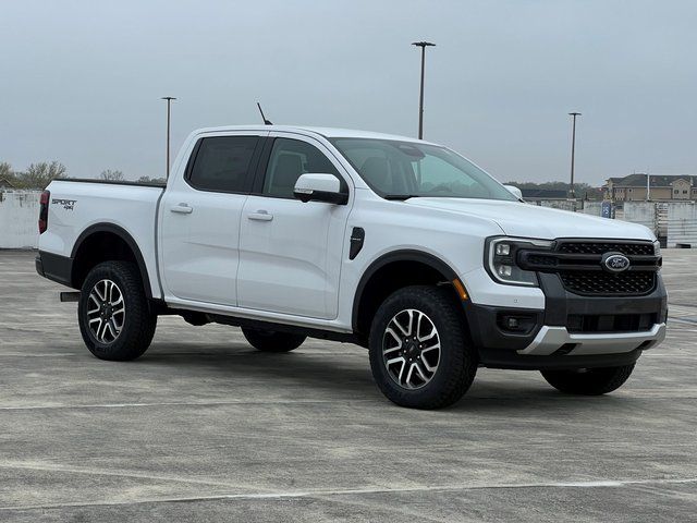 Oxford White 2025 Ford Ranger Lariat SuperCrew 4WD Pickup Truck Four-Wheel Drive Automatic