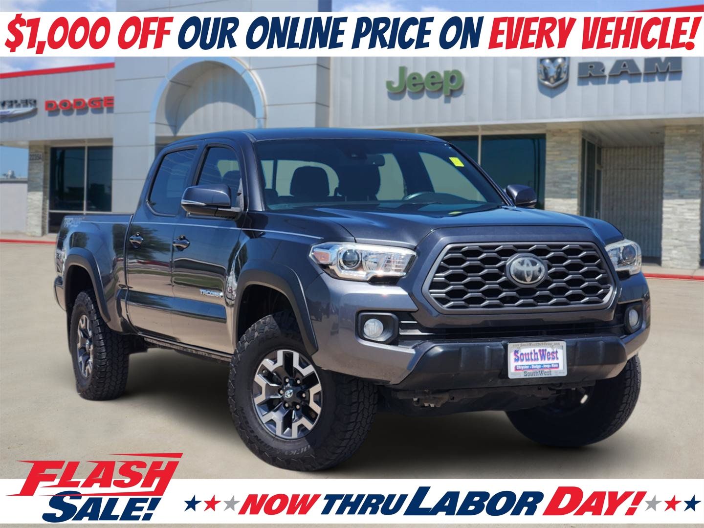 Magnetic Gray Metallic 2020 Toyota Tacoma Pickup Truck Four-Wheel Drive 6-Speed Automatic
