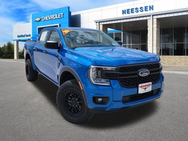 Blue Metallic 2025 Ford Ranger XL SuperCrew 4WD Pickup Truck Four-Wheel Drive Automatic
