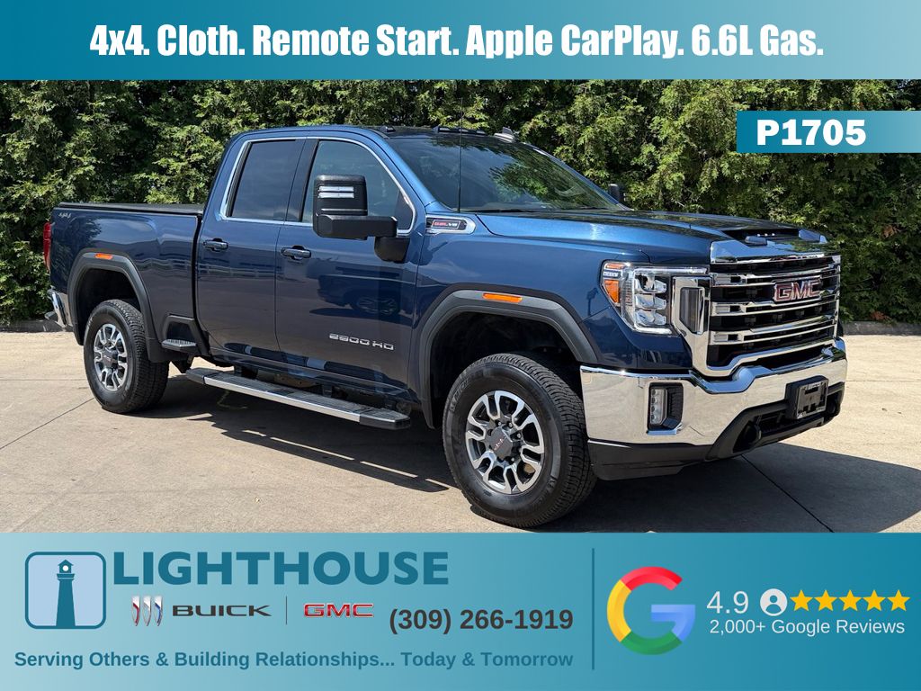 Pacific Blue Metallic 2022 GMC Sierra 2500HD SLE Double Cab 4WD Pickup Truck Four-Wheel Drive 6-Speed Automatic