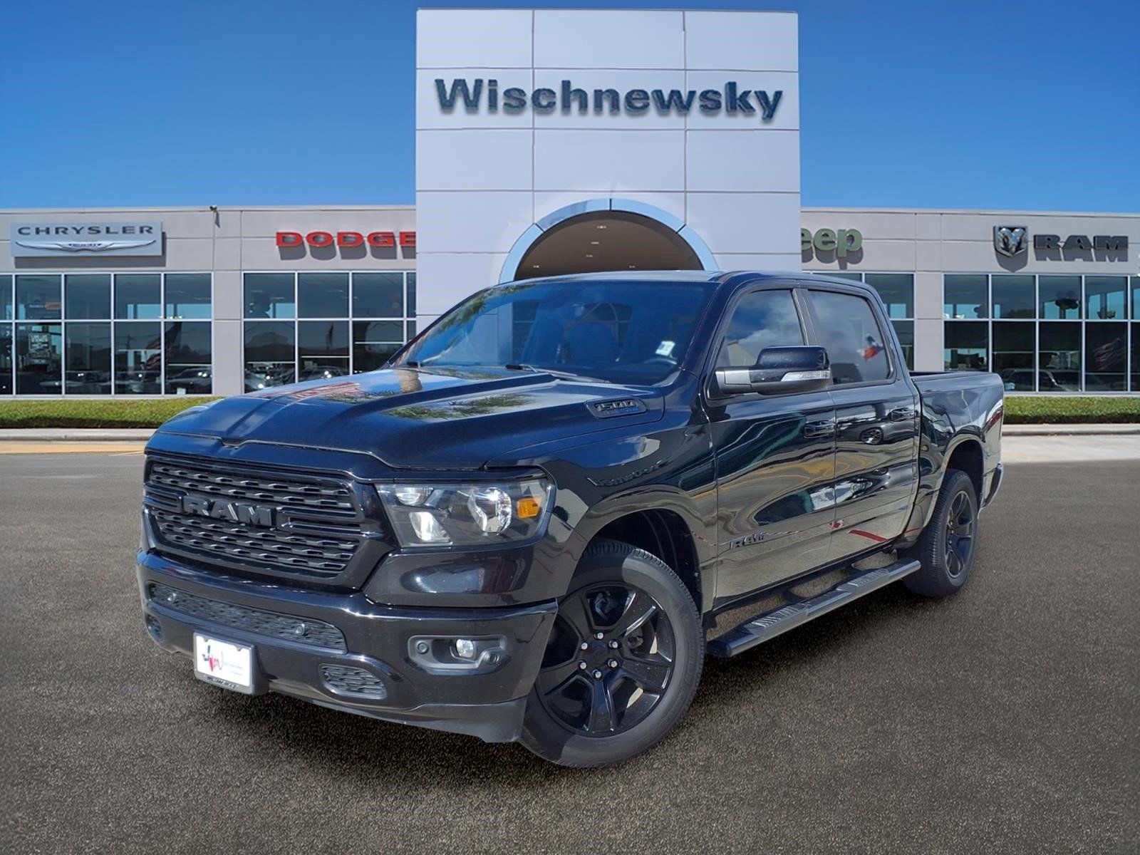 Diamond Black Crystal Pearlcoat 2022 RAM 1500 Big Horn Crew Cab RWD Pickup Truck 4X2 8-Speed Automatic