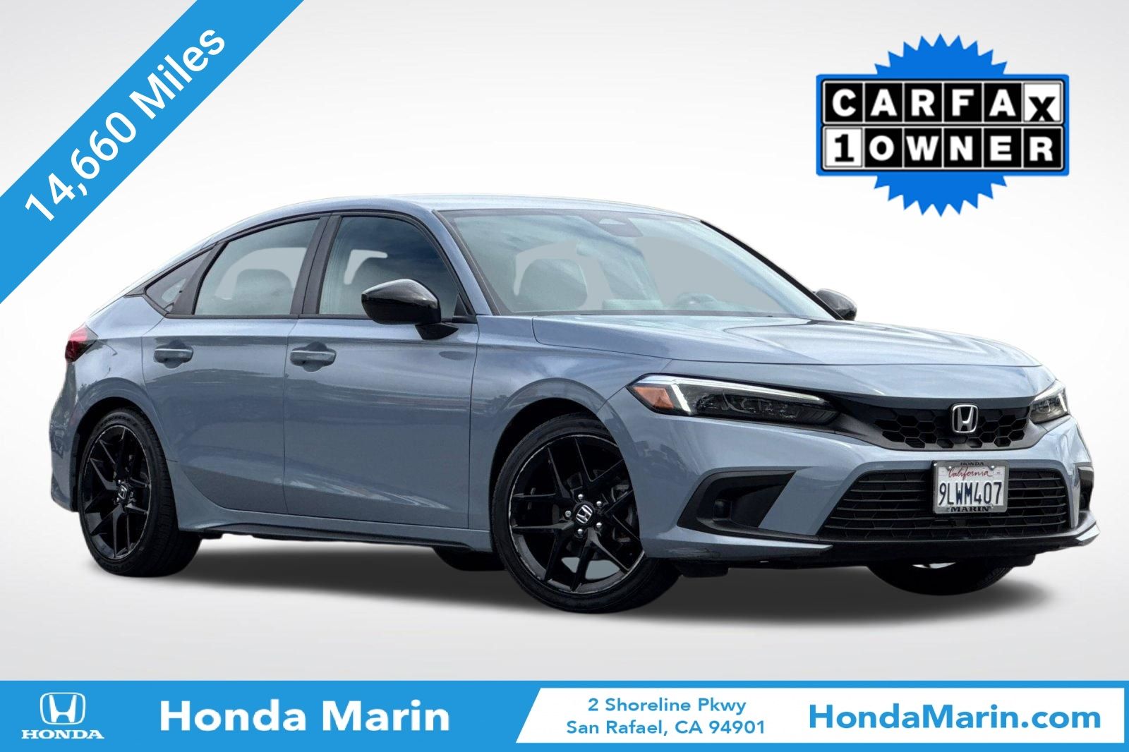 Sonic Gray Pearl 2024 Honda Civic Hatchback Hatchback Front-Wheel Drive Continuously Variable Transmission