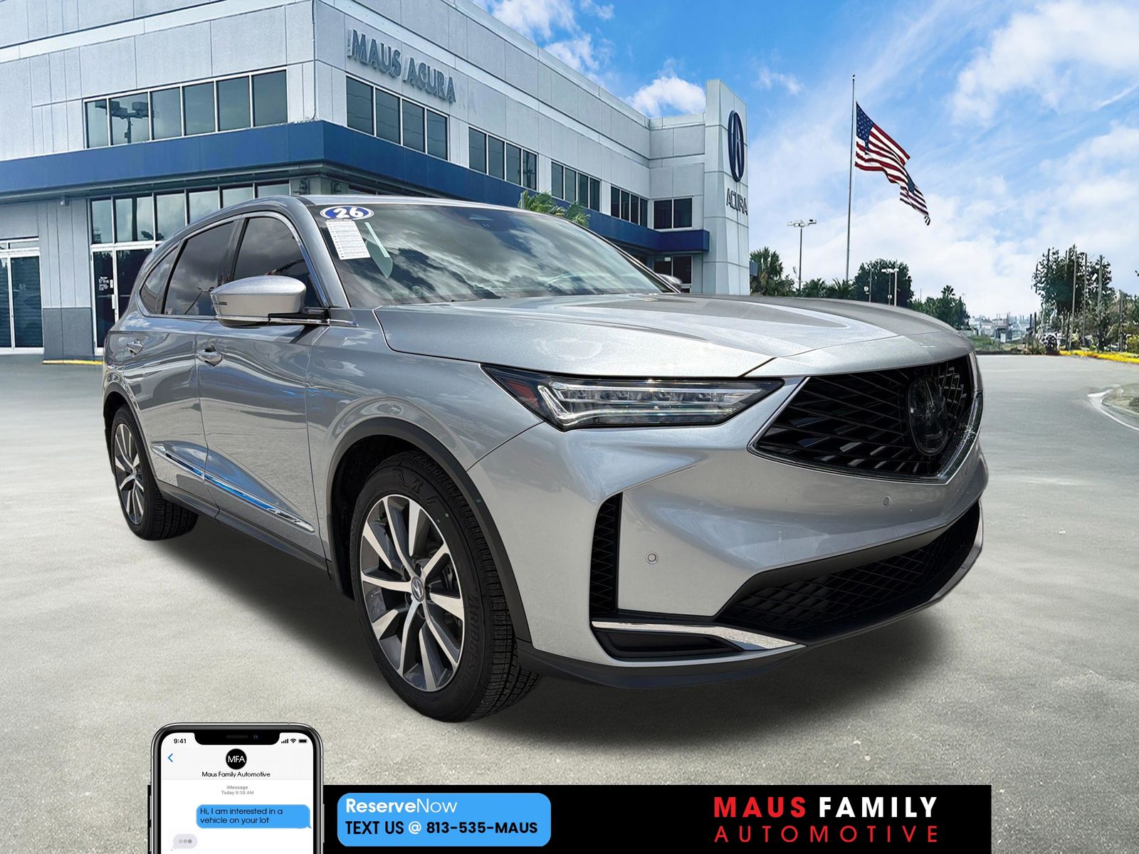 Solar Silver Metallic 2026 Acura MDX SUV / Crossover Front-Wheel Drive Automatic