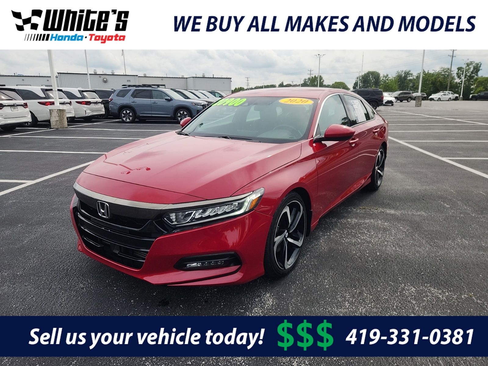 Radiant Red Metallic 2020 Honda Accord Sedan Front-Wheel Drive Continuously Variable Transmission