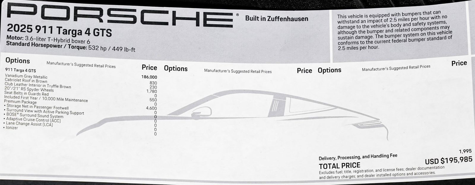 2025 Porsche 911 Targa 4 GTS — photo 1