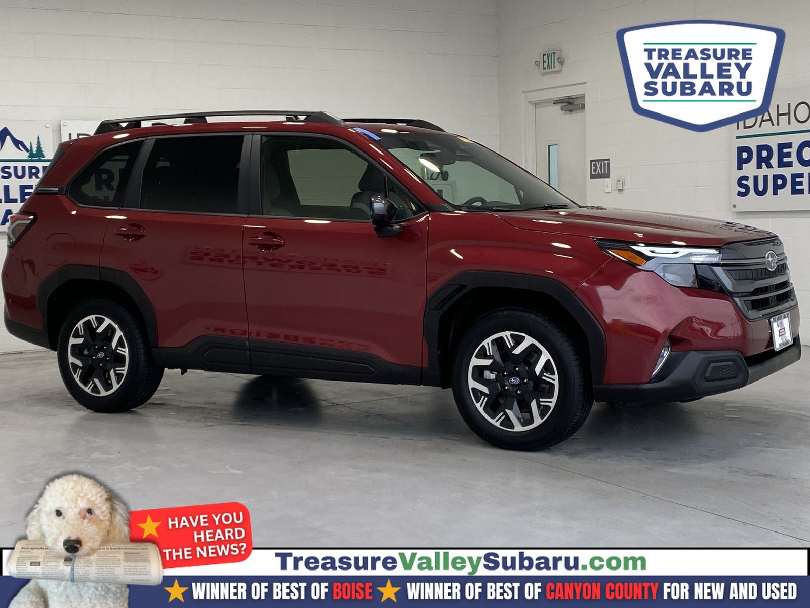 Crimson Red Pearl 2025 Subaru Forester Premium Crossover AWD SUV / Crossover All-Wheel Drive Continuously Variable Transmission