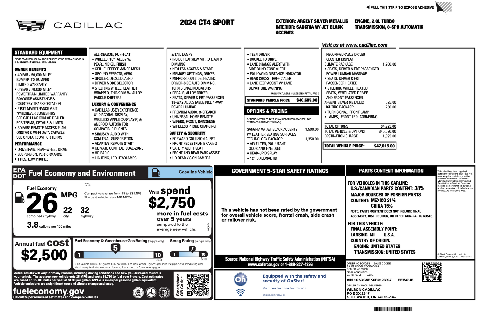 2024 Cadillac CT4 Sport Silver at Bayway Cadillac of The Woodlands