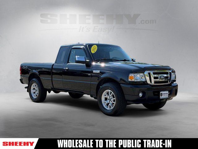 Black 2011 Ford Ranger XLT SuperCab 4-Door 4WD Pickup Truck Four-Wheel Drive 5-Speed Automatic Overdrive