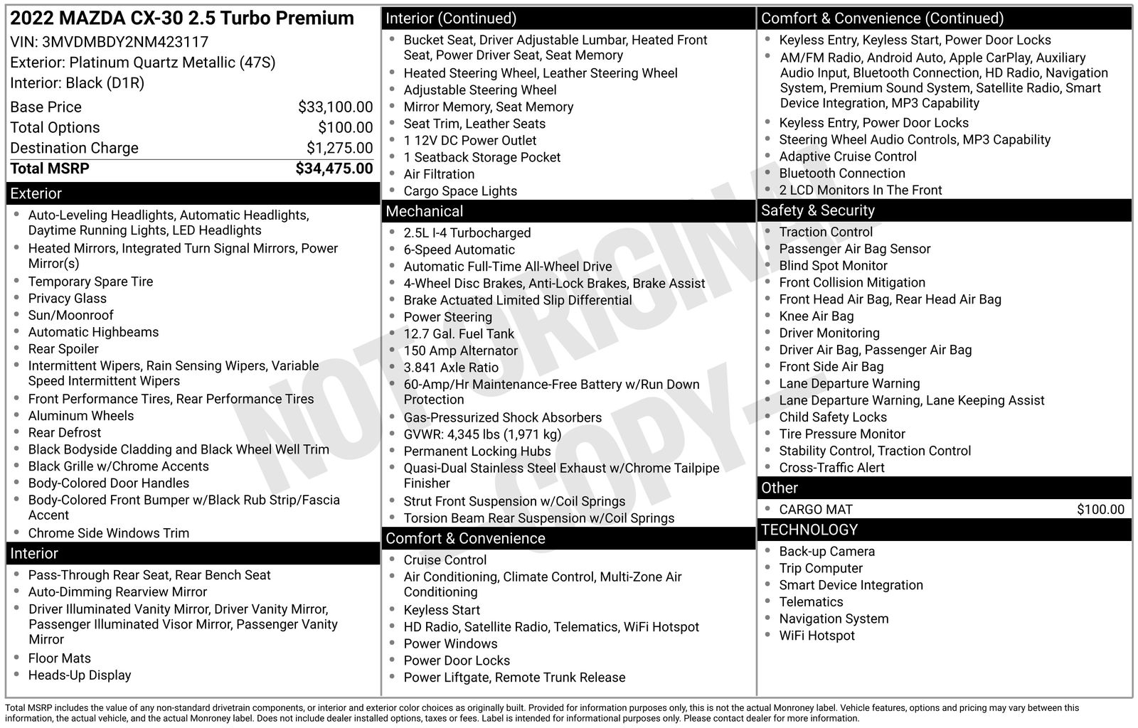 Used Car 2022 Mazda Cx-30  2.5 Turbo Premium Package For Sale Under $25,000 In Austin, Texas