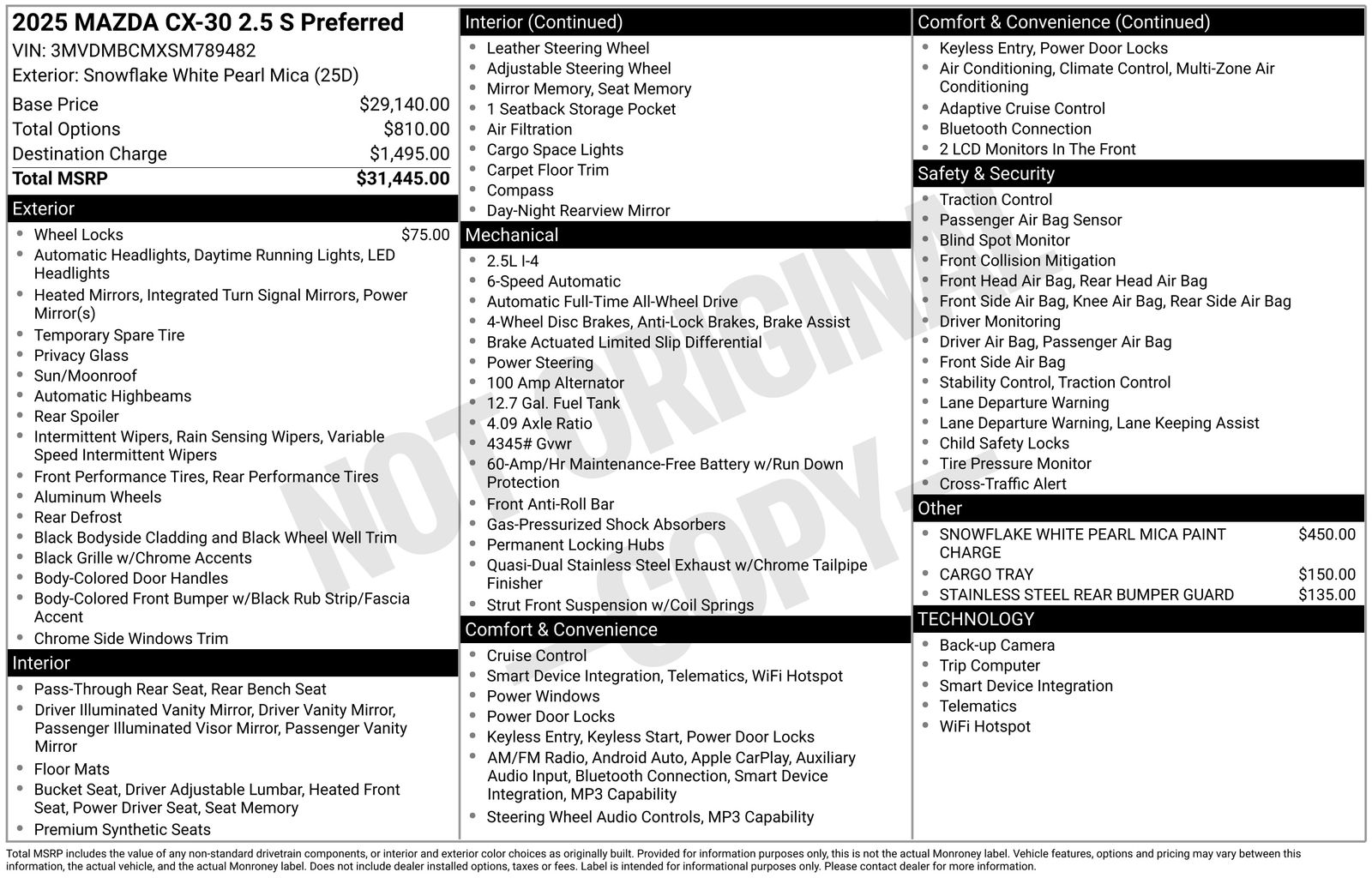 Used Car 2025 Mazda Cx-30  Wagon 4 Dr. 2.5 S Preferred Package All Wheel Drive For Sale Under $30,000 In Austin, Texas