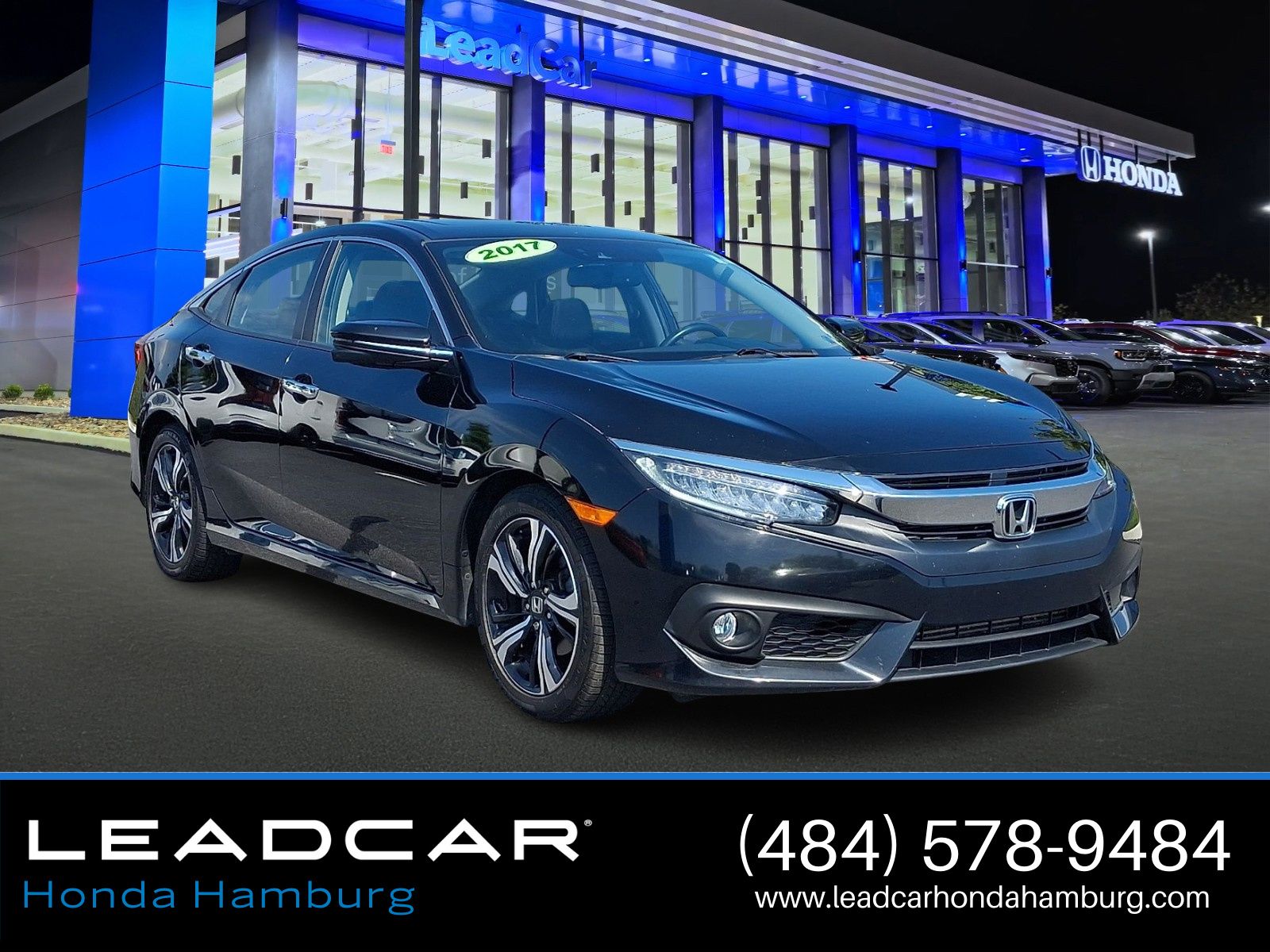 Crystal Black Pearl 2017 Honda Civic Sedan Front-Wheel Drive Continuously Variable Transmission