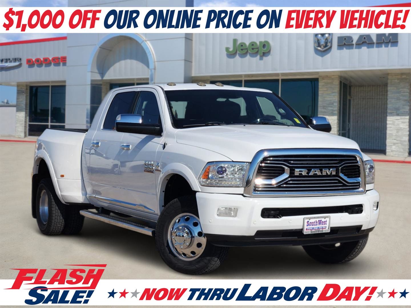 2017 RAM 3500 Laramie Longhorn Mega Cab DRW 4WD    