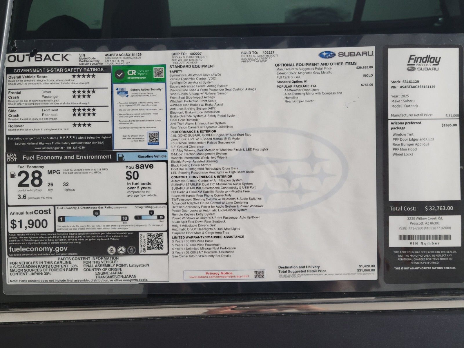 2025 Subaru Outback 2.5i 33