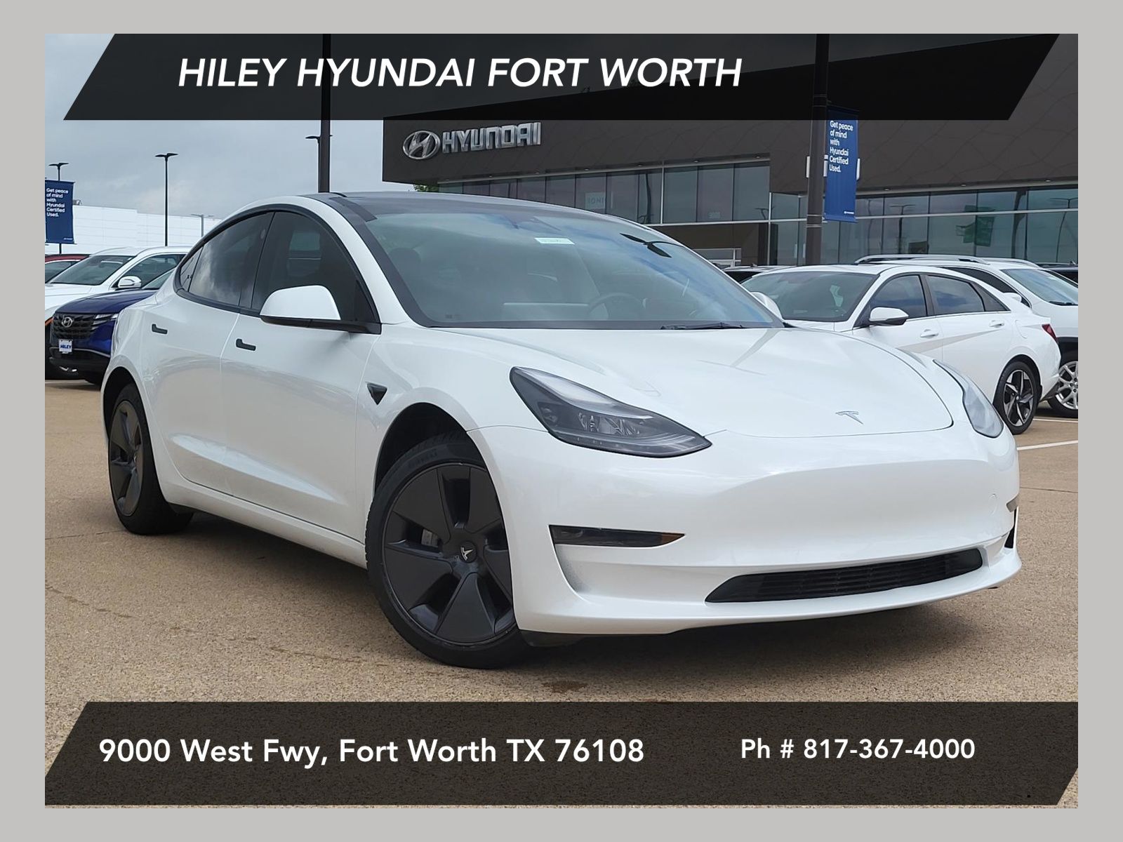 Pearl White Multi-Coat 2023 Tesla Model 3 Sedan Rear-Wheel Drive 1-Speed Automatic