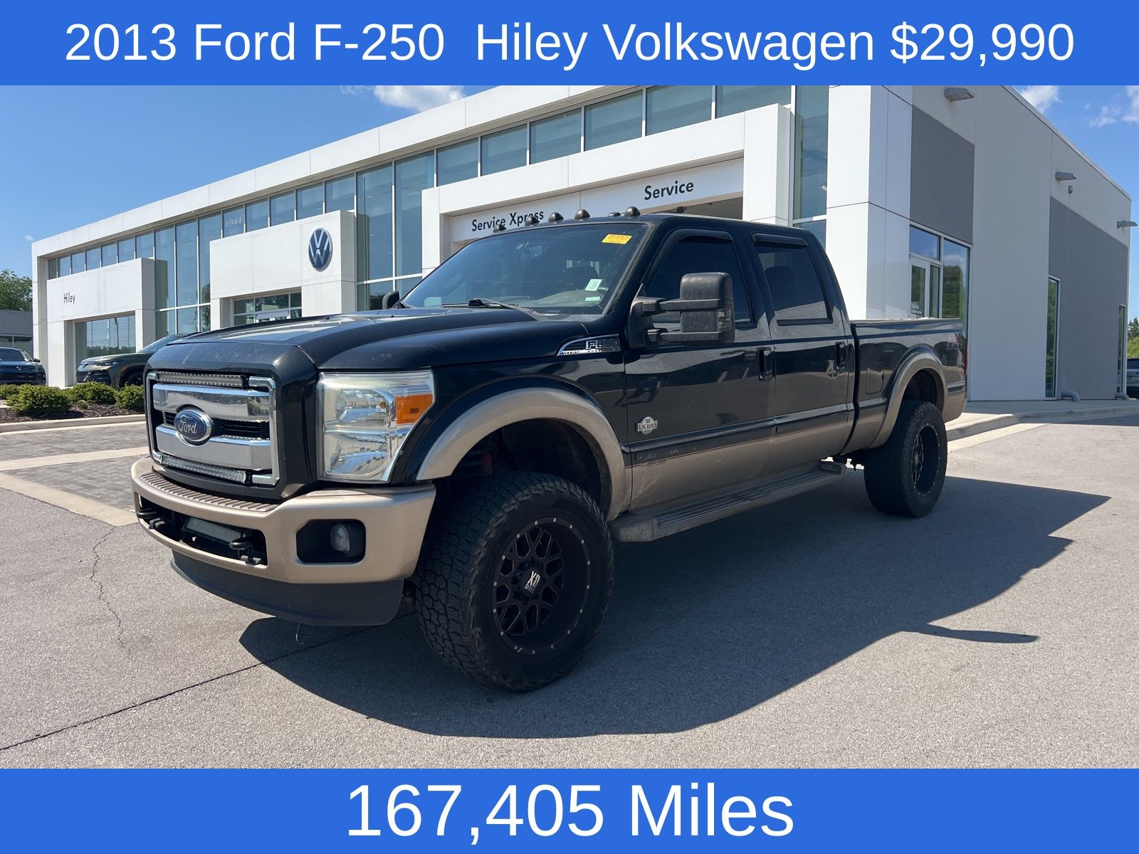 Tuxedo Black Metallic 2013 Ford F-250 Super Duty King Ranch Crew Cab 4WD Pickup Truck Four-Wheel Drive 6-Speed Automatic Overdrive