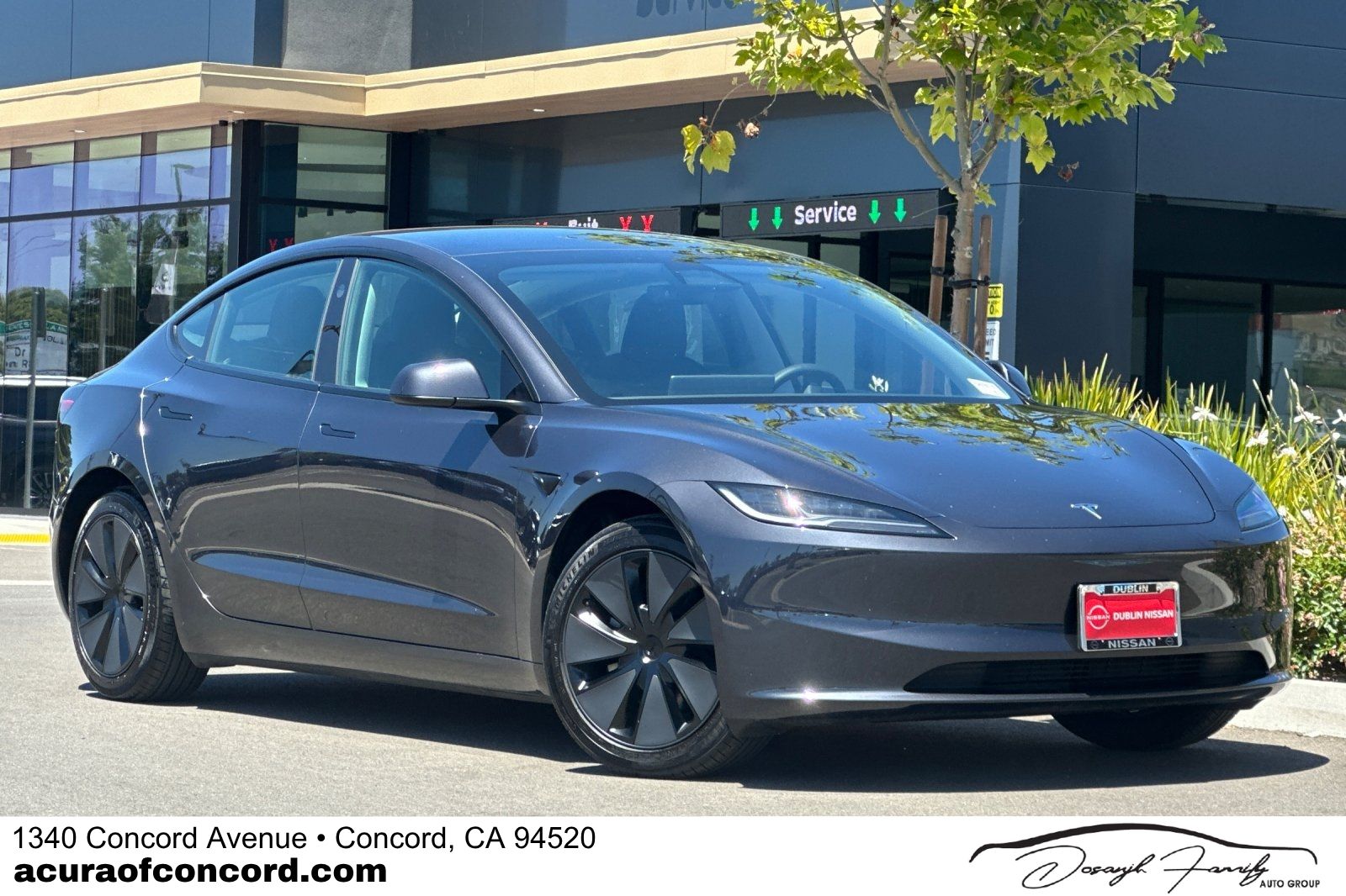 Stealth Gray 2025 Tesla Model 3 Sedan Rear-Wheel Drive 1-Speed Automatic