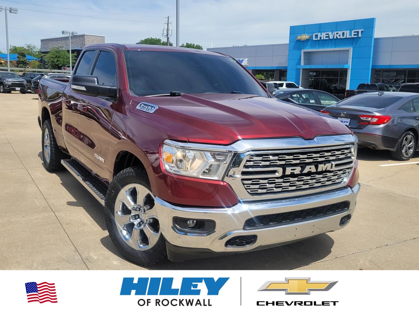 Delmonico Red Pearlcoat 2022 RAM 1500 Big Horn Quad Cab RWD Pickup Truck 4X2 8-Speed Automatic