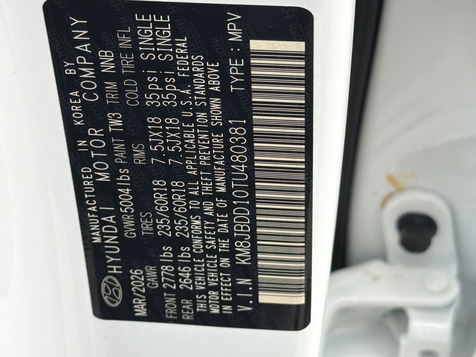 New 2026 White Hyundai SEL image 35