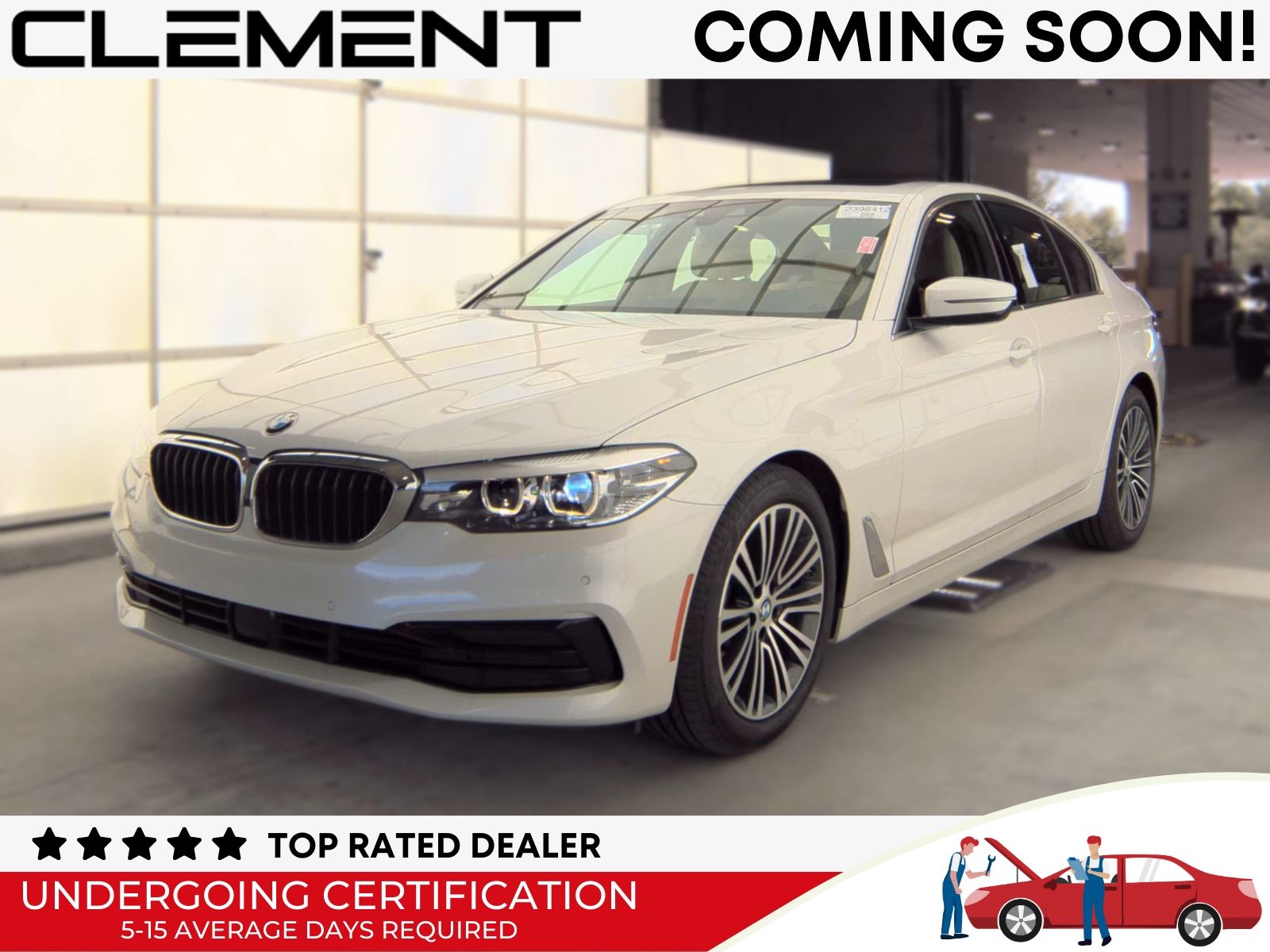Mineral White Metallic 2019 BMW 5 Series Sedan Rear-Wheel Drive 8-Speed Automatic