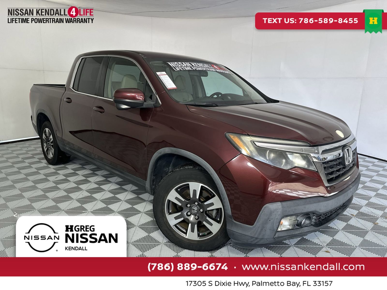 Brown 2017 Honda Ridgeline RTL-T Pickup Truck Front-Wheel Drive 6-Speed Automatic