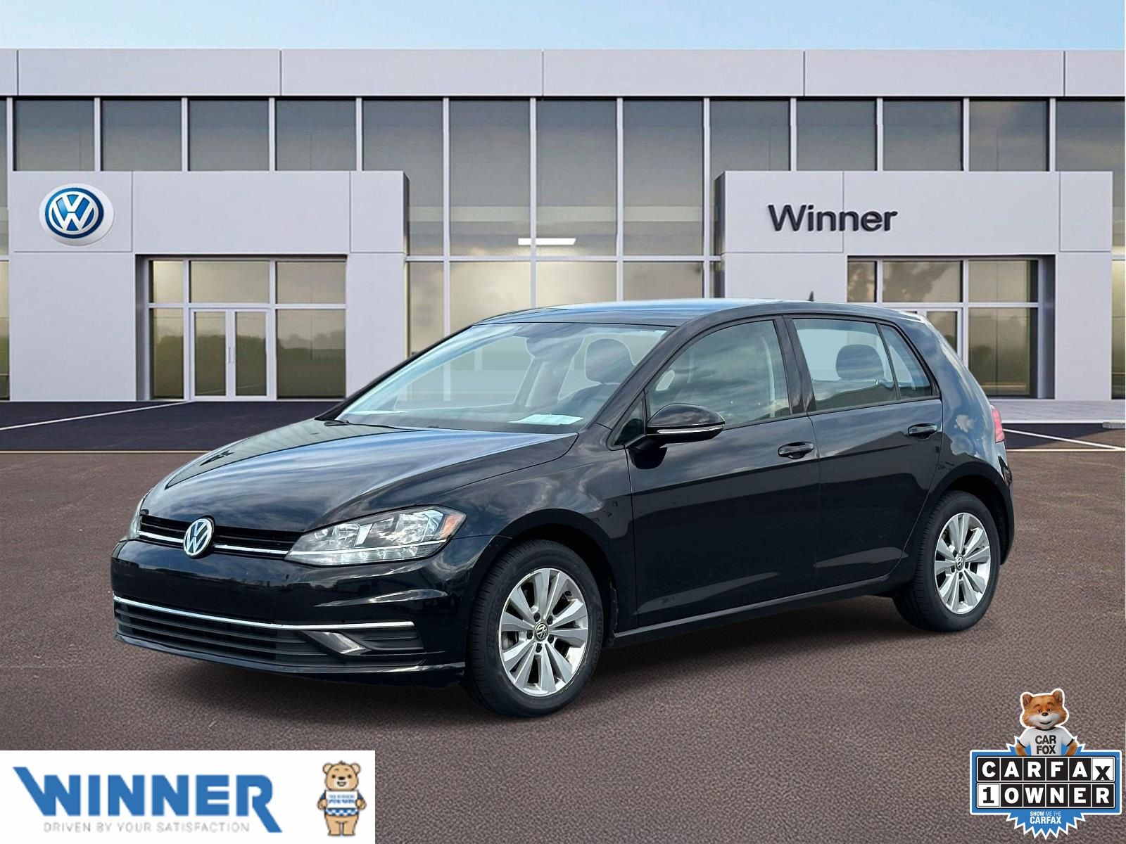 Pearl Black 2021 Volkswagen Golf Hatchback Front-Wheel Drive 8-Speed Automatic