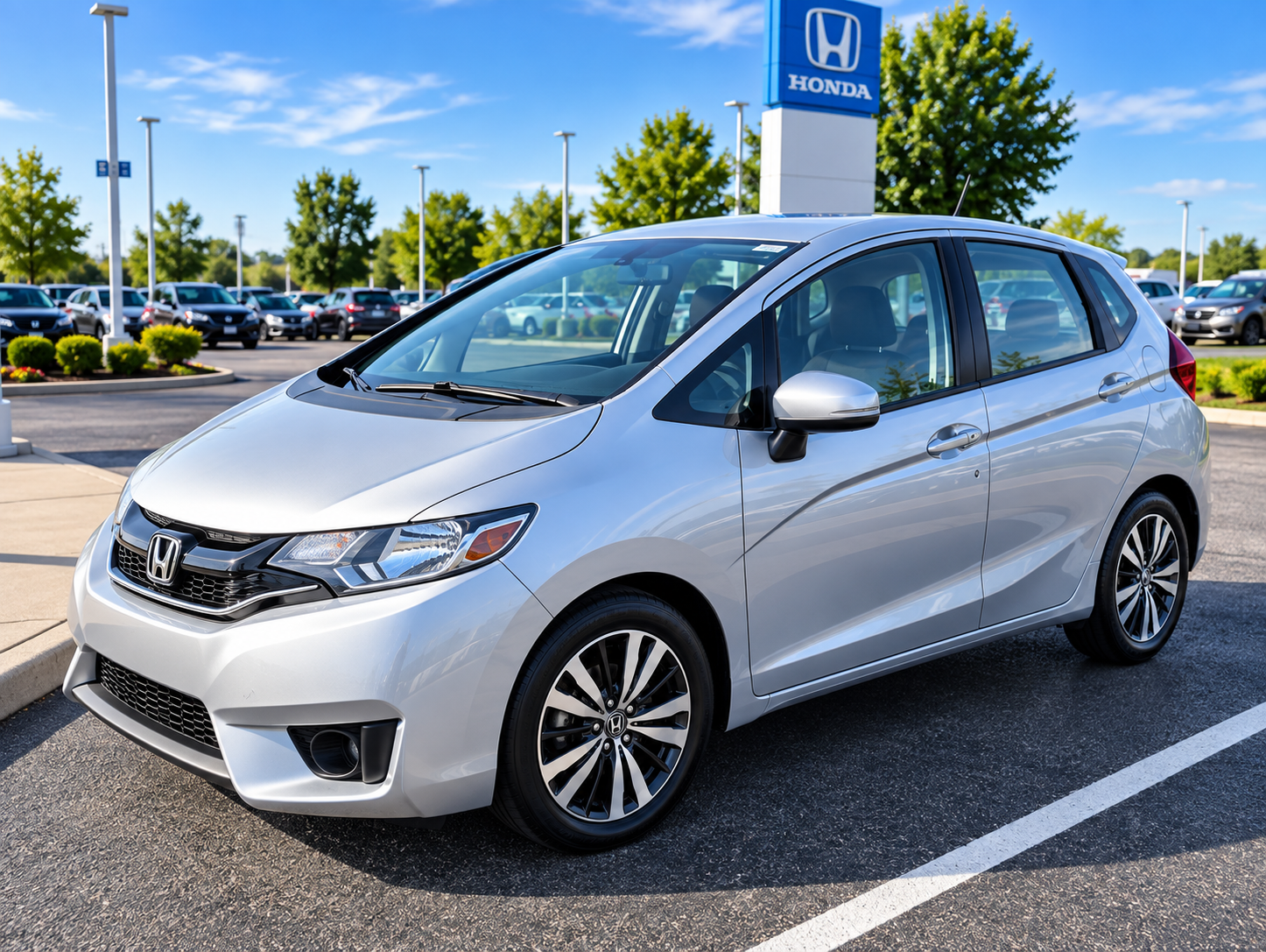 Alabaster Silver Metallic 2015 Honda Fit Hatchback Front-Wheel Drive Continuously Variable Transmission