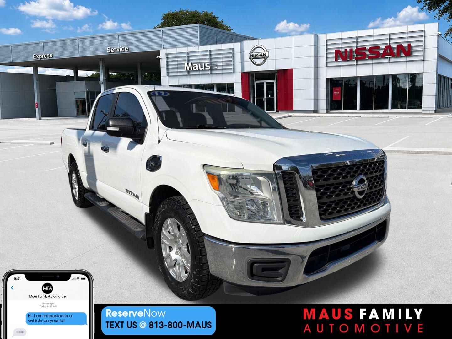 Glacier White 2017 Nissan Titan Pickup Truck 4X2 7-Speed Automatic
