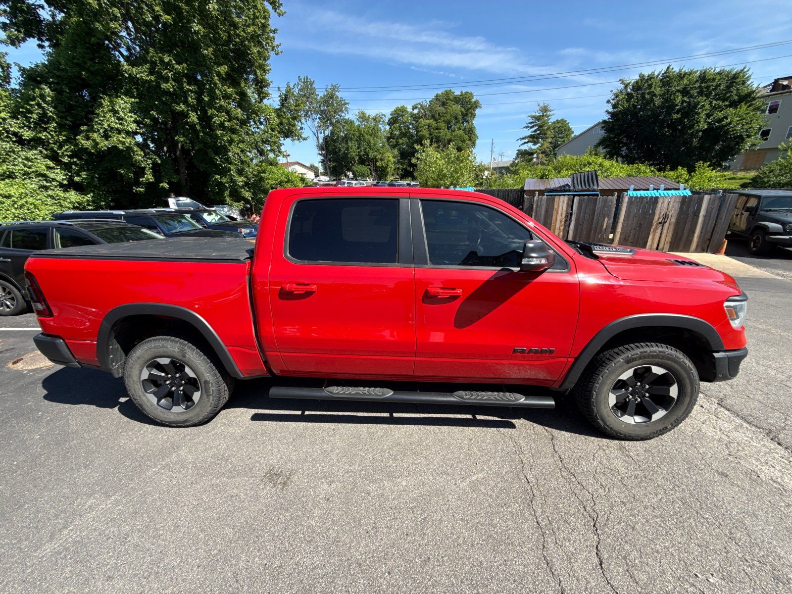 Flame Red Clearcoat 2021 RAM 1500 Rebel Crew Cab 4WD Pickup Truck Four-Wheel Drive 8-Speed Automatic