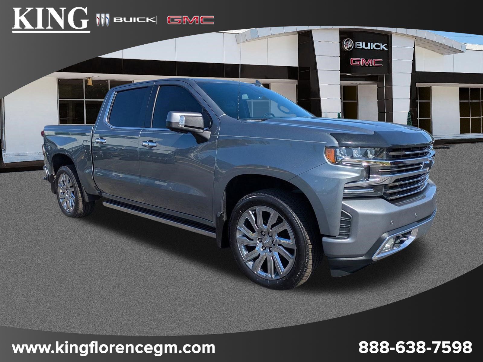 Gray (Steel Metallic) 2019 Chevrolet Silverado 1500 High Country Crew Cab 4WD Pickup Truck Four-Wheel Drive Automatic