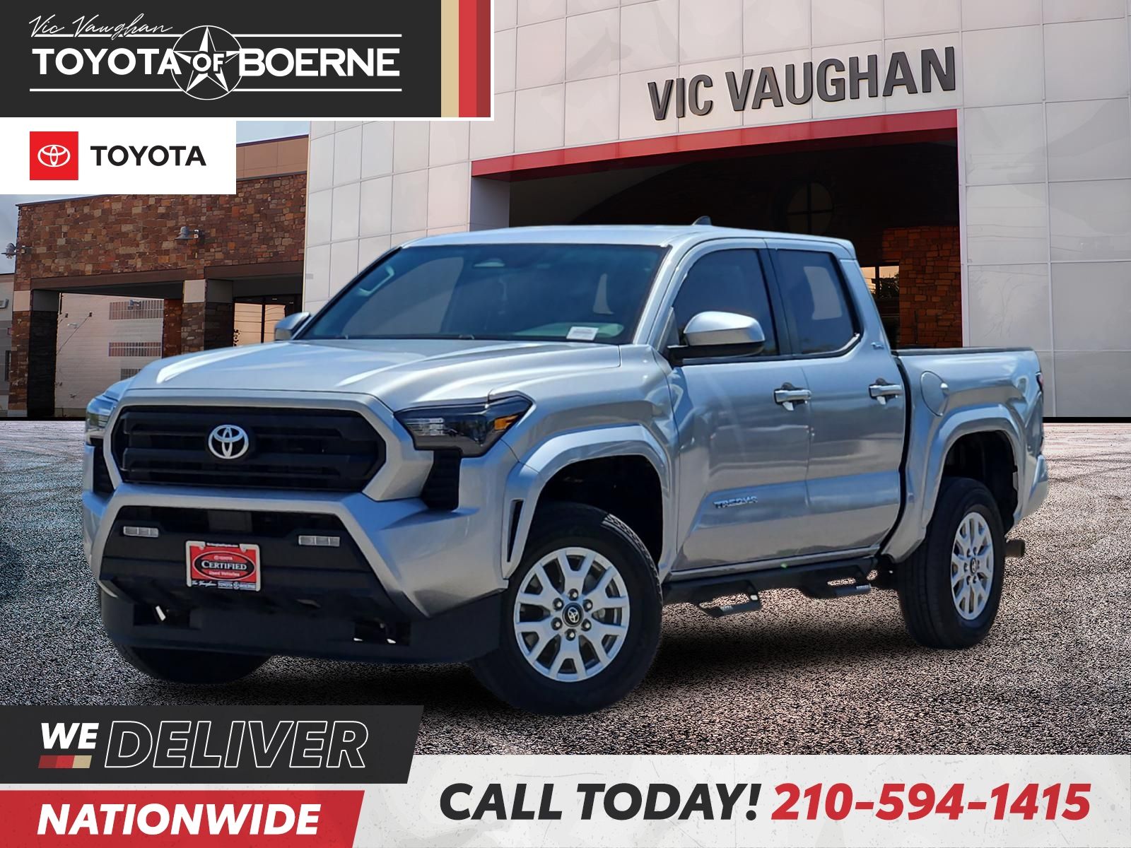 Celestial Silver Metallic 2025 Toyota Tacoma Pickup Truck Four-Wheel Drive 8-Speed Automatic