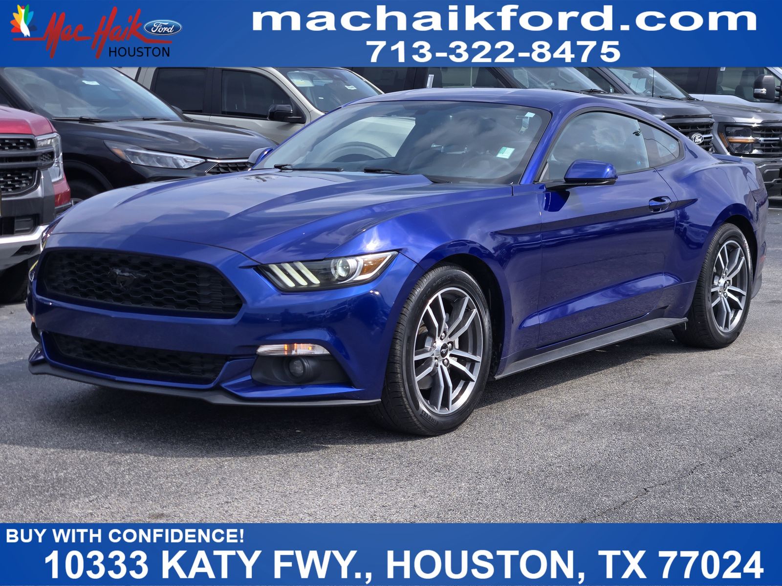 Deep Impact Blue Metallic 2016 Ford Mustang EcoBoost Premium Coupe RWD Coupe Rear-Wheel Drive 6-Speed Automatic