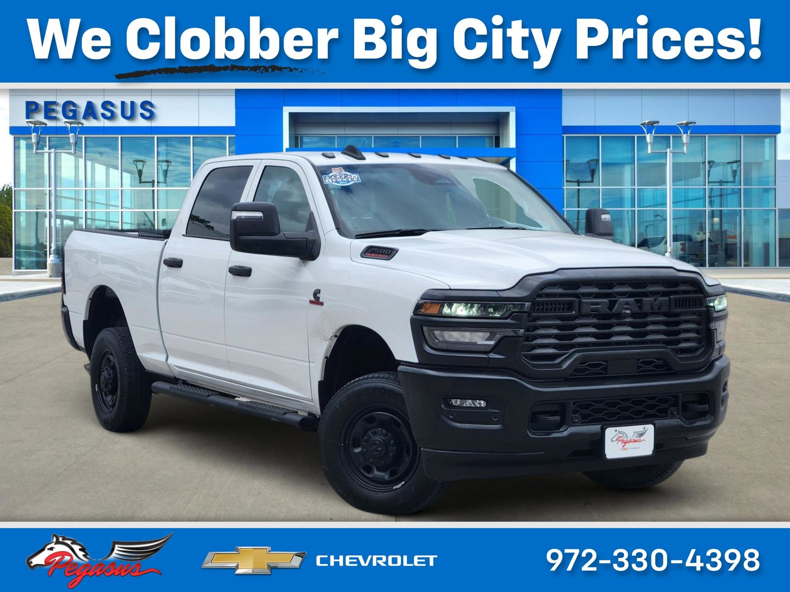 Bright White Clearcoat 2025 RAM 2500 Tradesman Crew Cab 4WD Pickup Truck Four-Wheel Drive 8-Speed Automatic