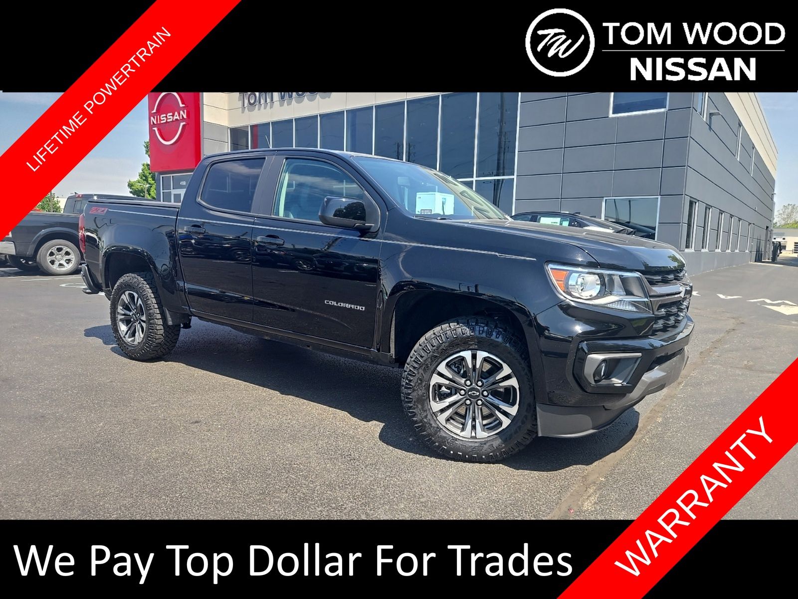 Black 2022 Chevrolet Colorado Z71 Crew Cab 4WD Pickup Truck Four-Wheel Drive 8-Speed Automatic