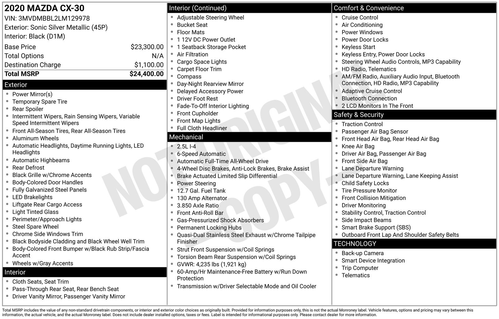 Used Car 2020 Mazda Cx-30  S For Sale Under $15,000 In Austin, Texas