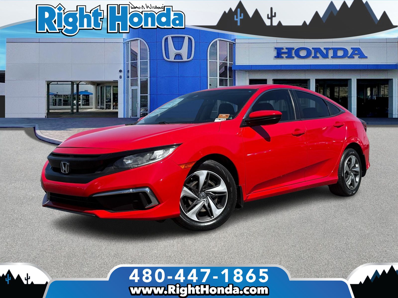 Red 2021 Honda Civic LX FWD Sedan Front-Wheel Drive Continuously Variable Transmission