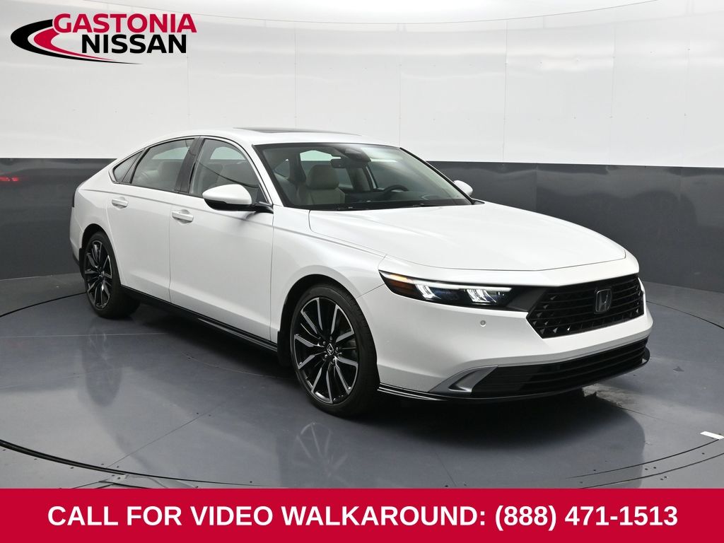 White 2024 Honda Accord Hybrid Touring FWD Sedan Front-Wheel Drive Continuously Variable Transmission