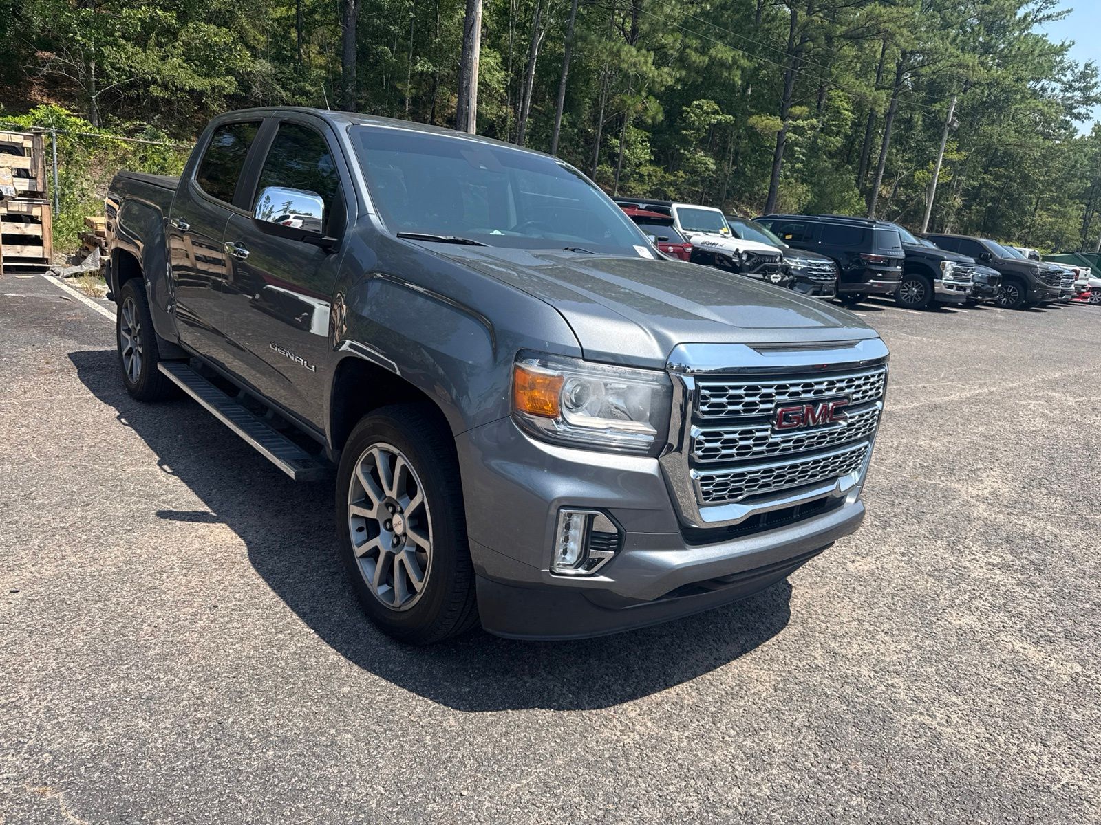 Gray (Satin Steel Metallic) 2021 GMC Canyon Pickup Truck Four-Wheel Drive 8-Speed Automatic