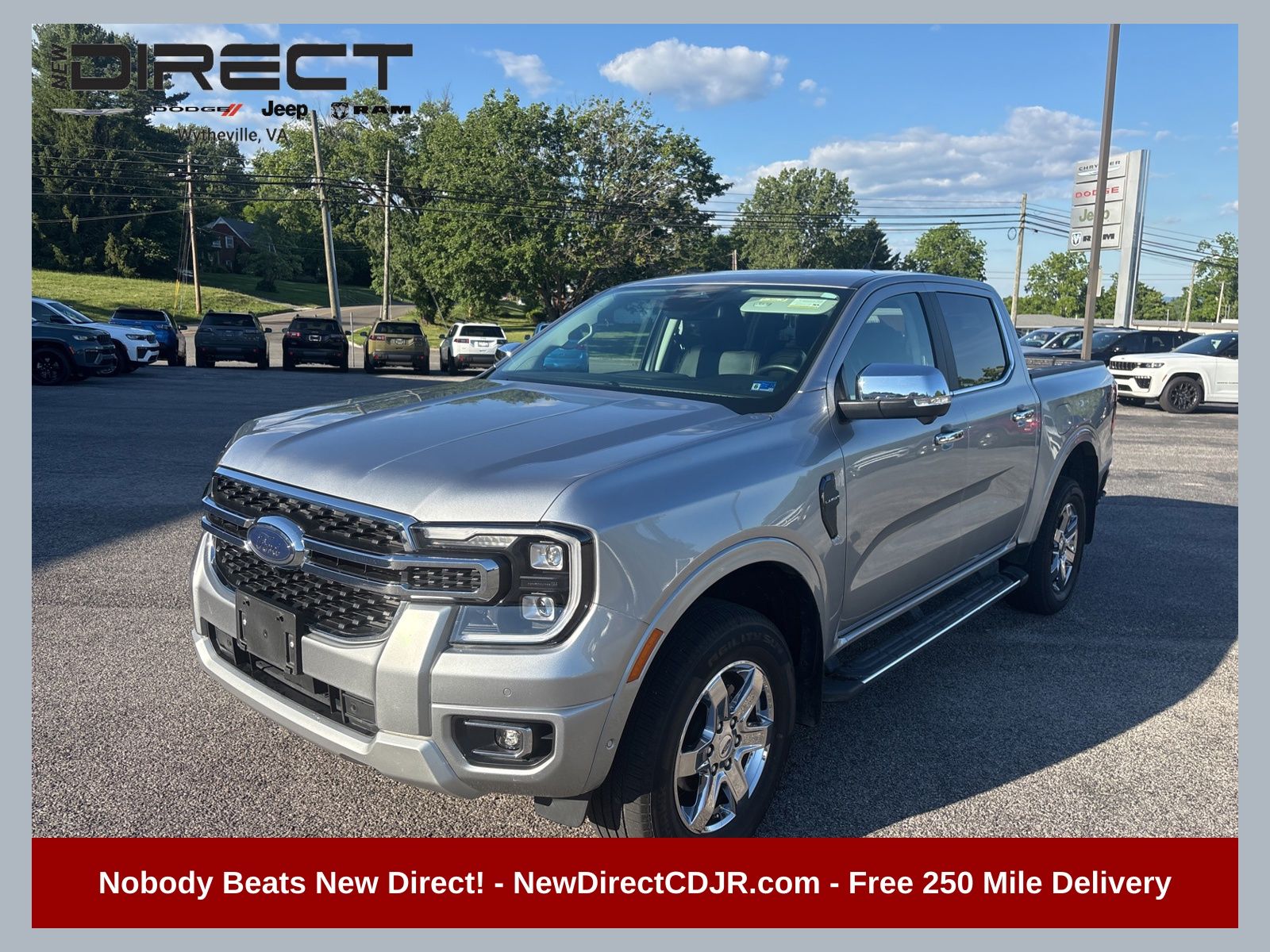 Silver Metallic 2024 Ford Ranger Pickup Truck Four-Wheel Drive Automatic