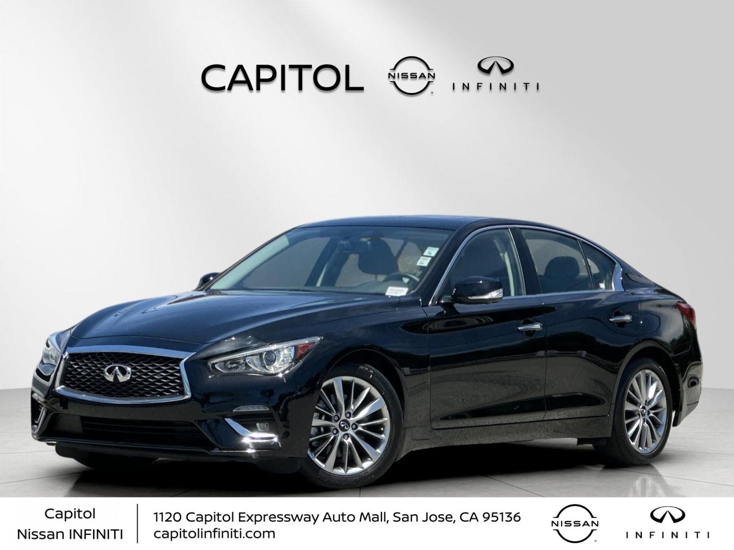 Black Obsidian 2023 INFINITI Q50 Sedan All-Wheel Drive 7-Speed Automatic Overdrive