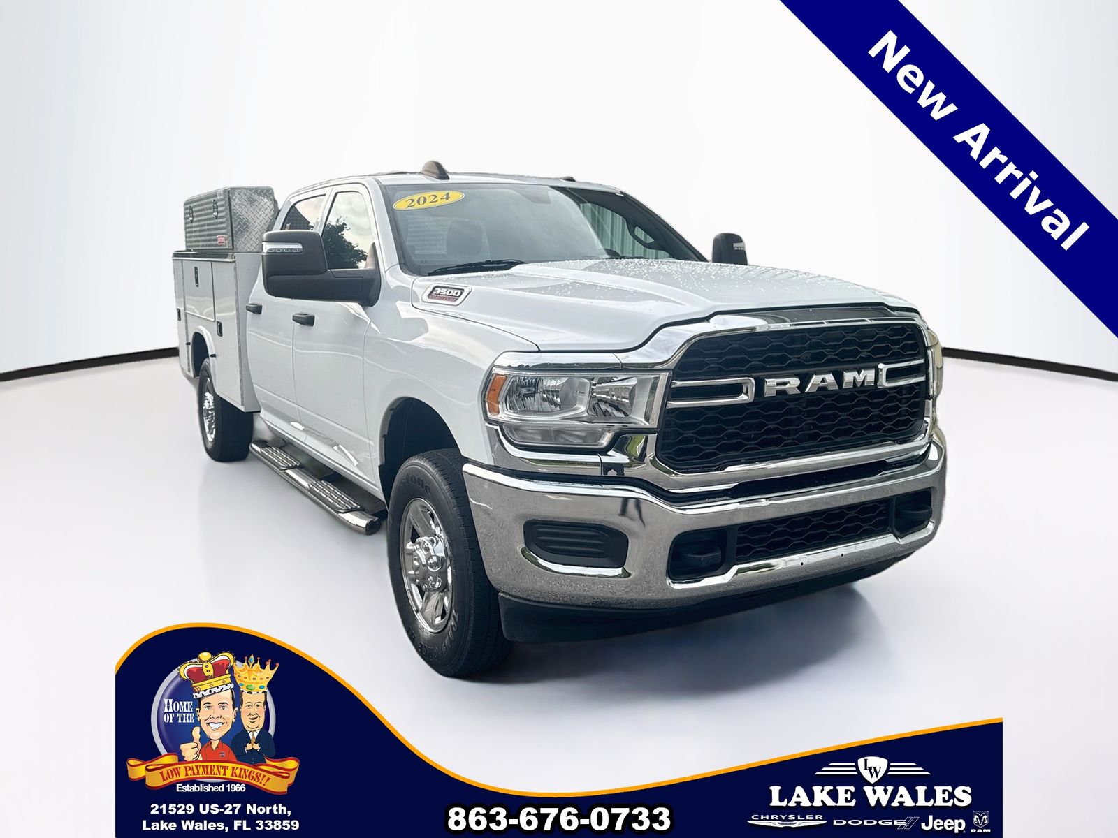 Bright White Clearcoat 2024 RAM 3500 Pickup Truck Four-Wheel Drive 8-Speed Automatic
