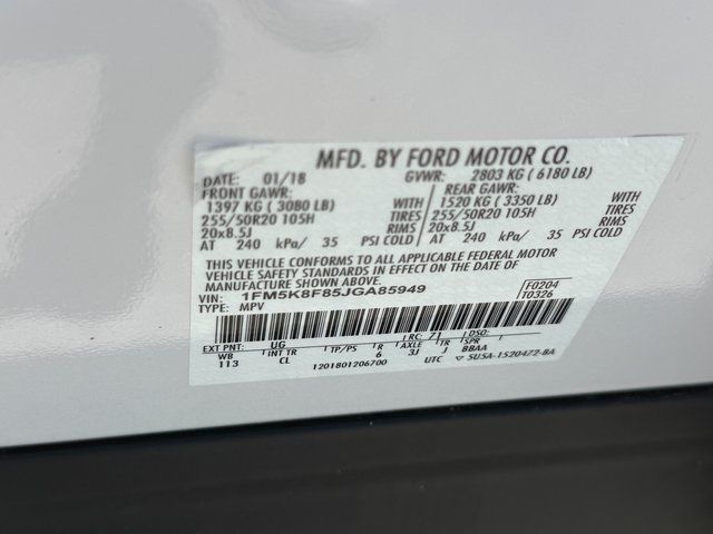 Certified Used 2018 White Platinum Tri-Coat Metallic Ford Limited image 30