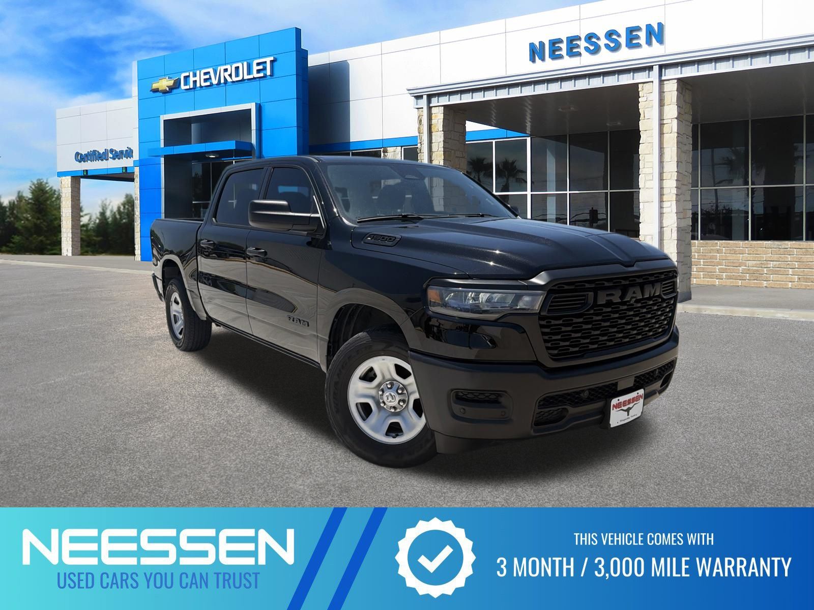Diamond Black Crystal Pearlcoat 2025 RAM 1500 Pickup Truck 4X2 8-Speed Automatic